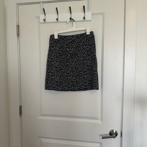 LOFT Black and Gray Animal Print Mini Skirt